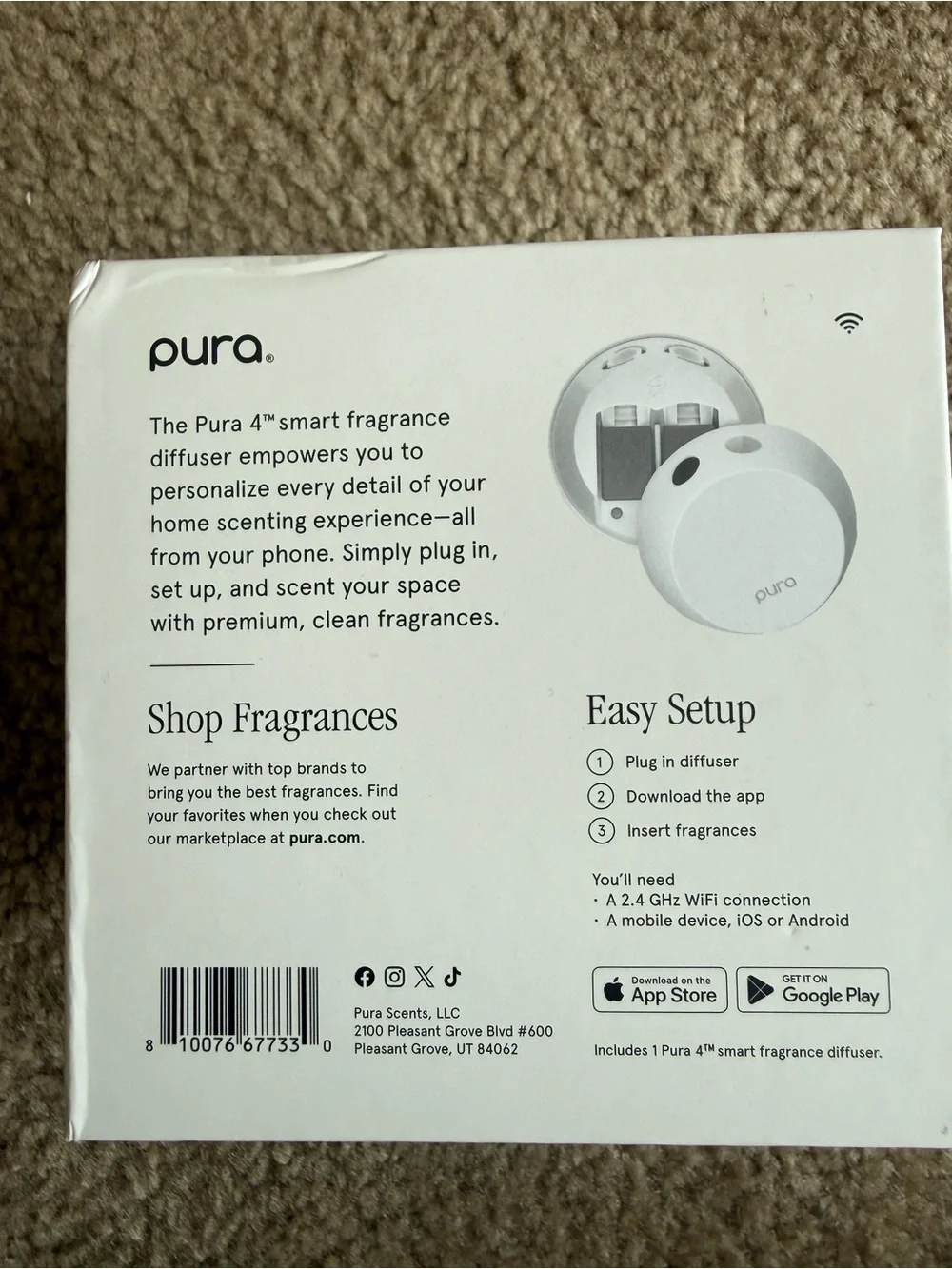 Pura Smart Fragrance Diffuser - White